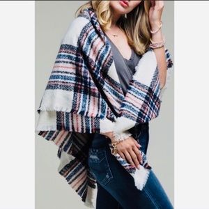 Ivory Plaid Blanket scarves